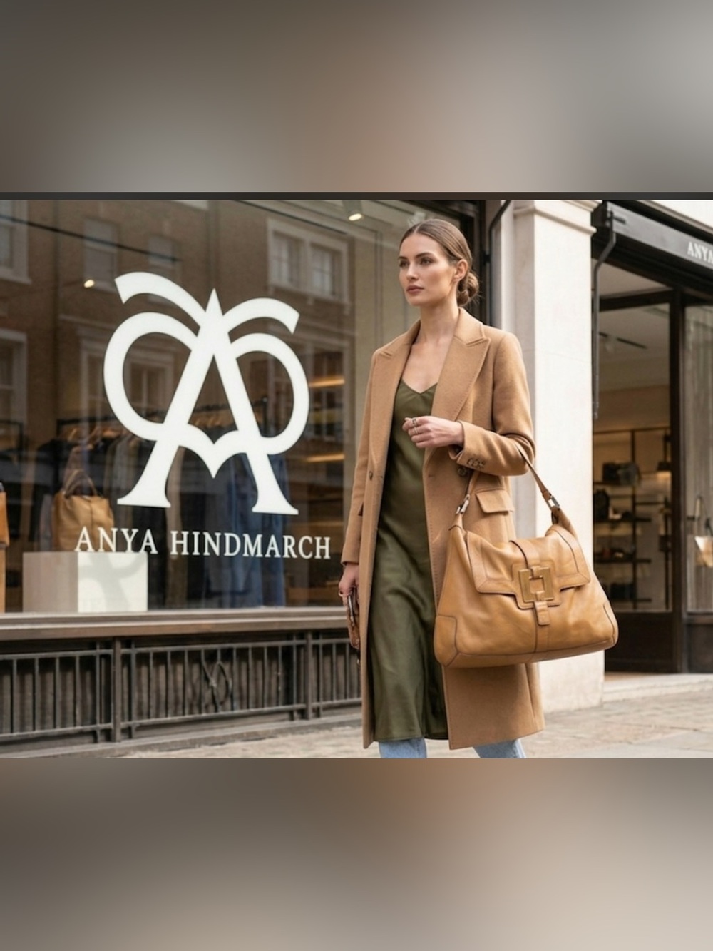 Authentic Anya Hindmarch luxury designer vintage leather handbag purse